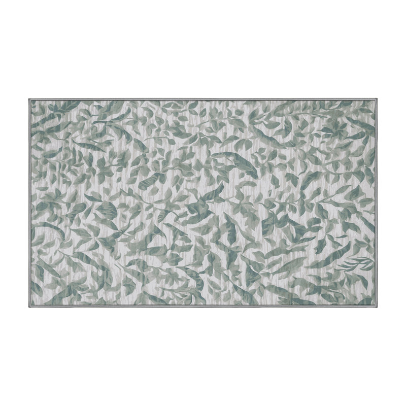 Machine Washable Gray Area Rug, Rectangle 7' x 10'