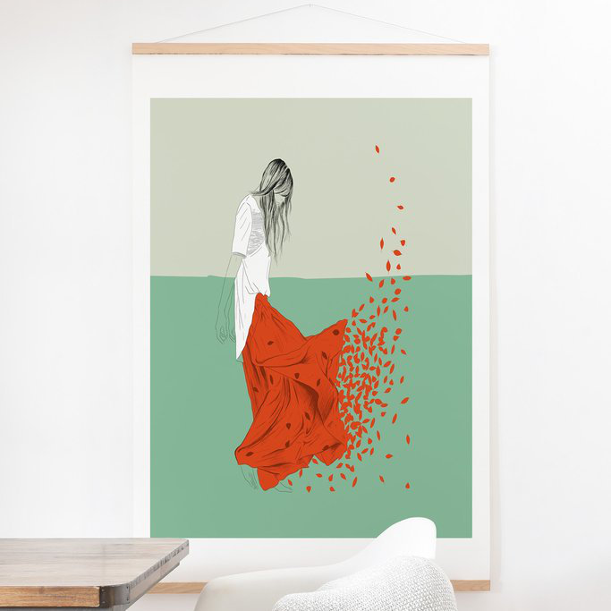 « the red loup femme color color 9 », reproduction d’impression, H 30 po x l 30 po x P 0,5 po, Affiche