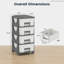 Armoire de rangement en plastique à 4 tiroirs avec tablette supérieure, table d'appoint de chambre à coucher peu encombrante, gris