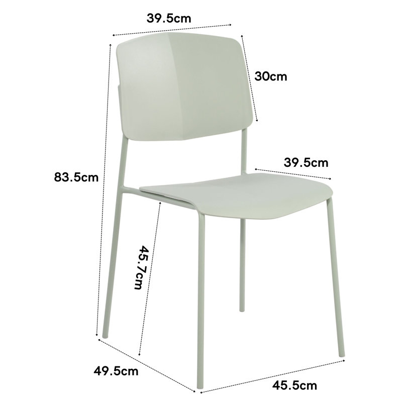Pair of Aspen Academy Kitchen Chairs, Plastic Seat with Metal Legs, Green