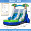 Glissade d'eau gonflable de 23 pi avec pataugeoire, maison gonflable de qualité commerciale avec mur d'escalade remplaçable, glissade tropicale humide et sèche avec ventilateur (bleu)-125123696