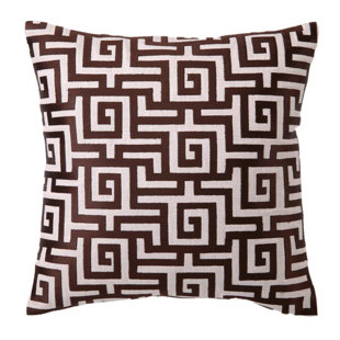 Brodé grec lin Throw Pillow