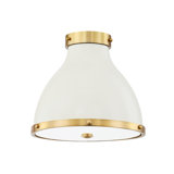 Painted No. 3 - 2 Light Flush Mount By Mark D. Sikes - Aged Brass/Darkest Blue Finish