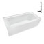 Baignoire en alcôve en acrylique blanc brillant avec drain externe 60 po x 30 po Streamline-101700364