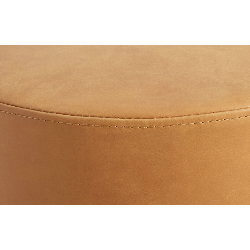 Grand repose-pieds en cuir Bumper, Cuir véritable chameau