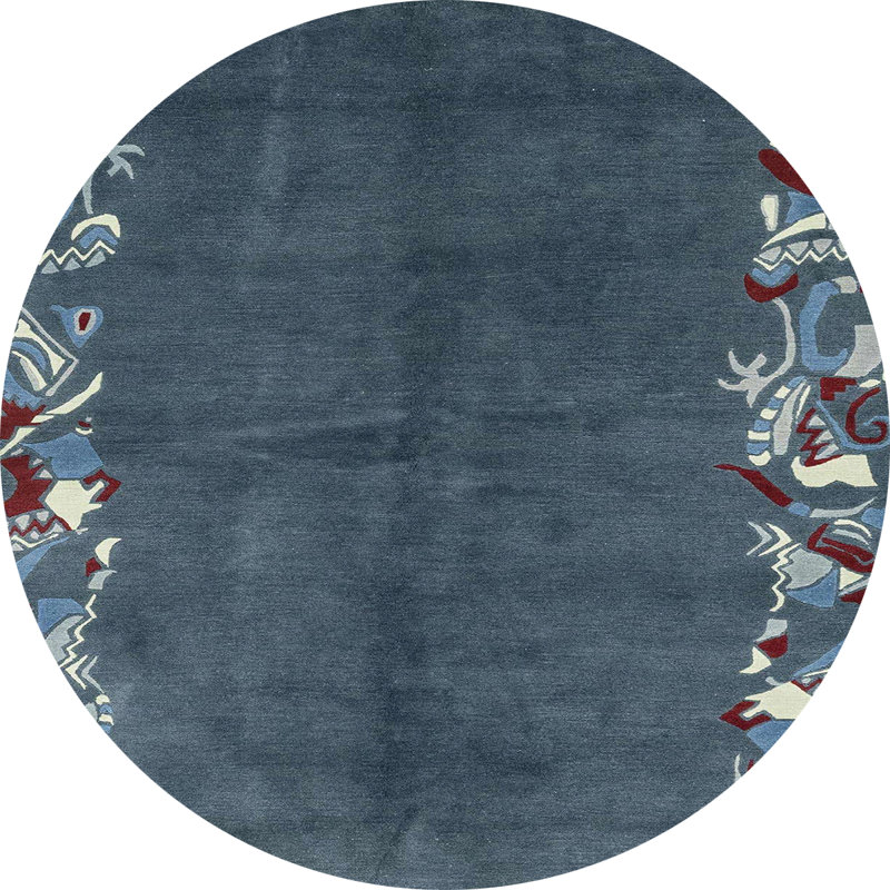 Abstract Indoor Rug, Round 5'