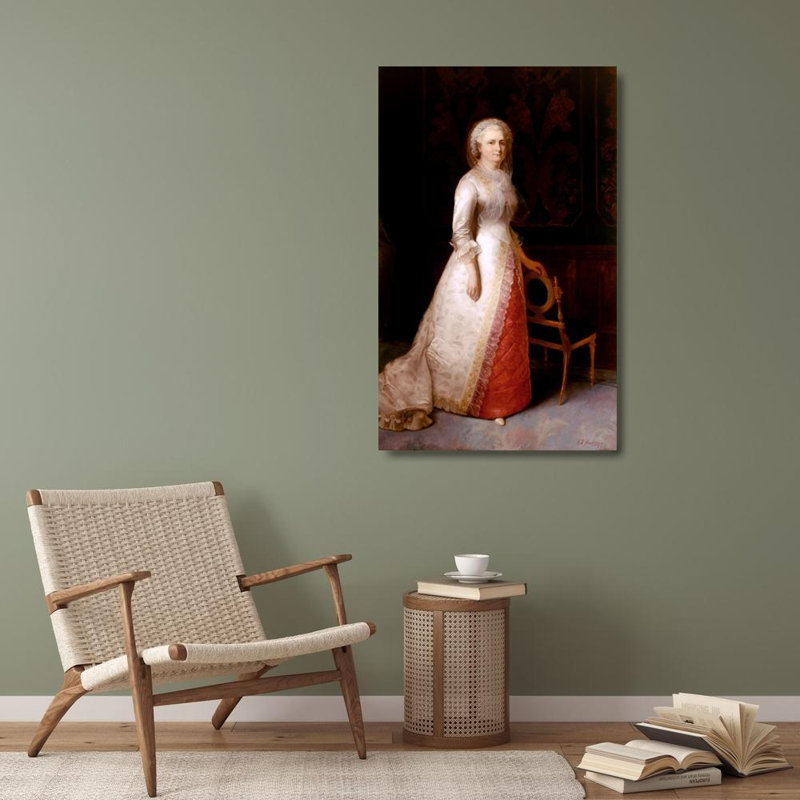 «Martha Dandridge Custis Washington» par Eliphalet Fraser Andrews - Art mural sur toile tendue avec châssis