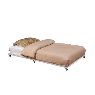 Cedro Twin Size Metal Roll Out Trundle Bed Frame for Daybed