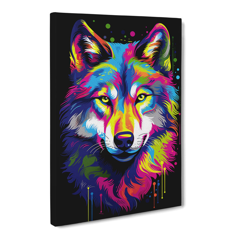Wolf Pop No.2 - Wrapped Canvas Print, 76cm H x 50cm W x 3cm D