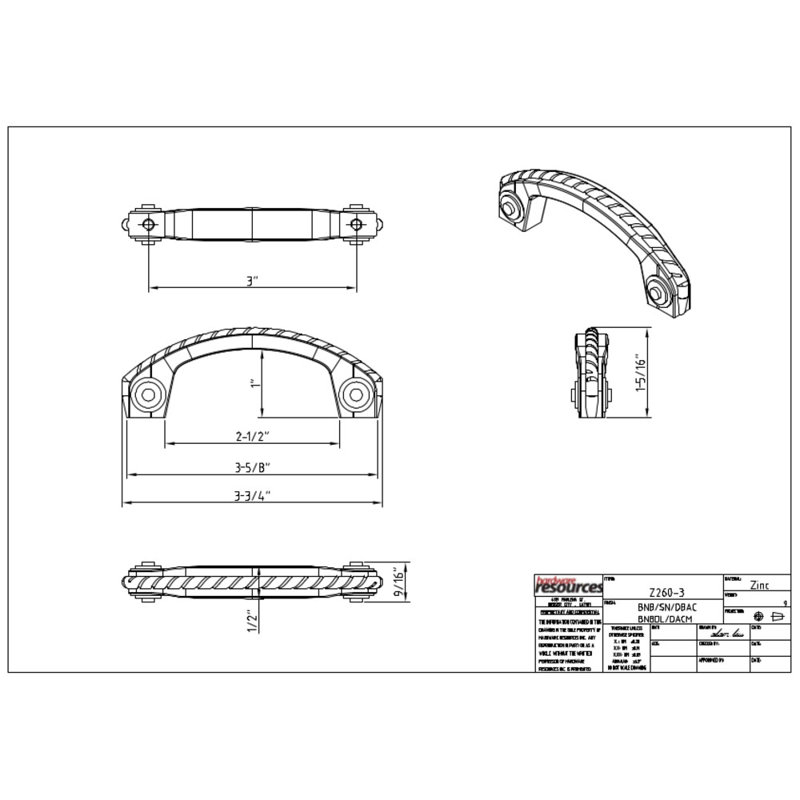 Rhodes Appliance Pull, 3", Brushed Pewter