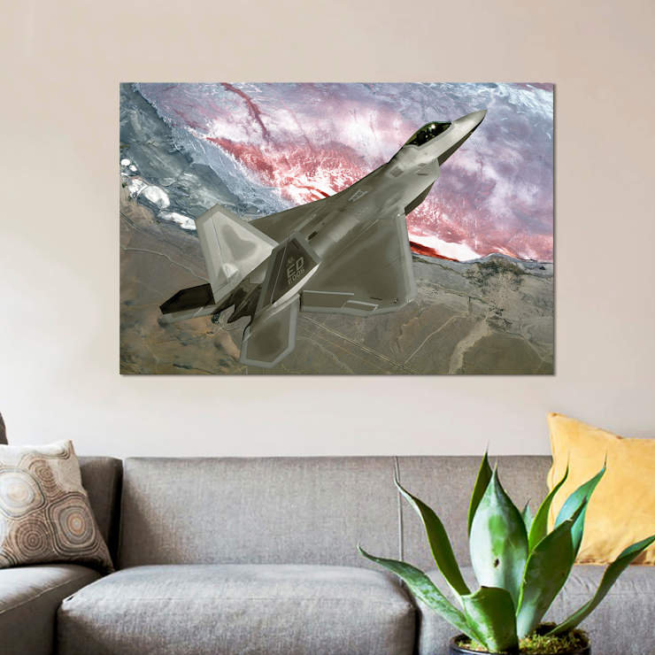 « an f/a-22 vélociraptor envole a training mission i », reproduction d’impression sur toile, H 8 po x l 12 po x P 0,75 po
