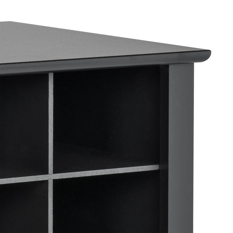 Ingham 24 Pair Shoe Storage Bench, Entryway Bench, Mud Room Organization and Cubby  Bench for up to 24 Pairs of Shoes, 15.5"D x 60"W x 20.25"H, Black