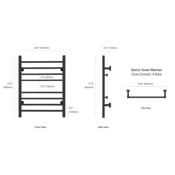 WarmlyYours Sierra Designer Towel Rail Electric Towel Warmer | Wayfair