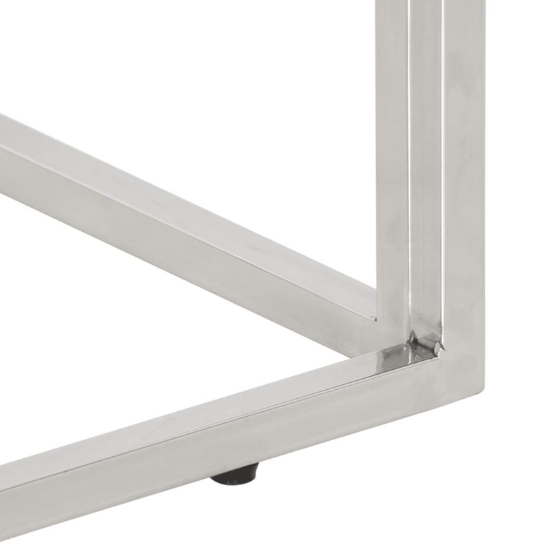 Lorraina 35.4'' Glass Top Console Table, Silver