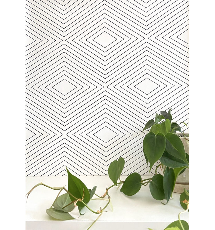 Huron 10' L x 24" W Wallpaper Roll, Quartz White, Faux Grasscloth, Non-pasted