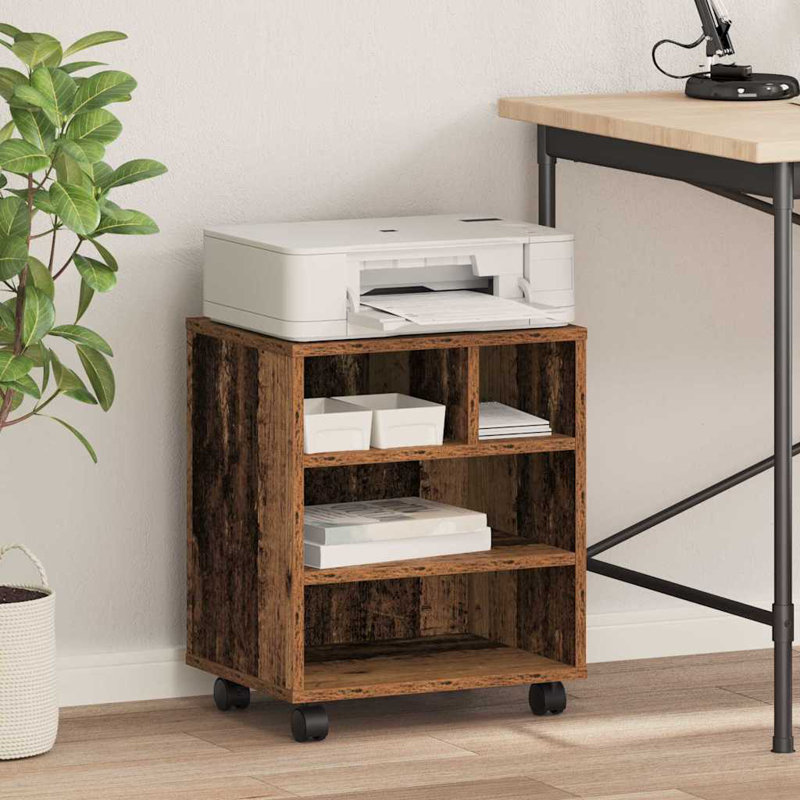 48cm H x 41cm W Printer Stand, Old Wood