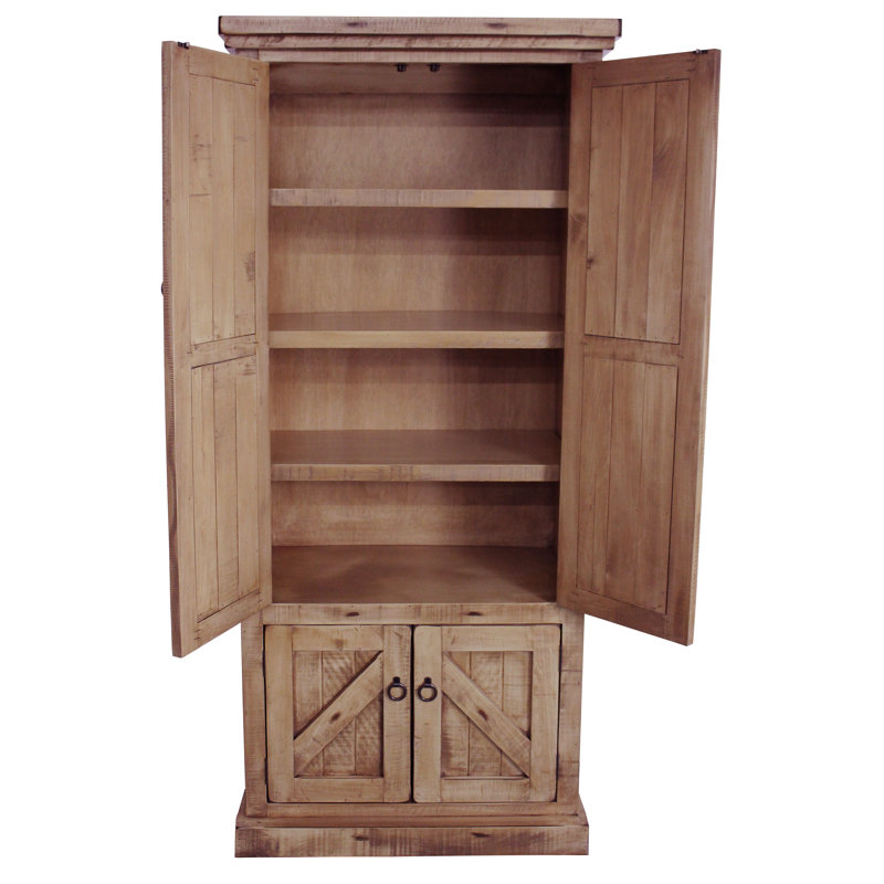 Zimmerman 74.75'' Kitchen Pantry, Rustic Soft White
