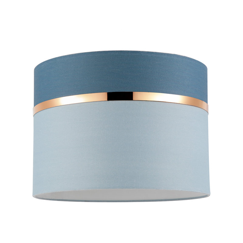 18cm H Fabric Drum Lamp Shade ( No Direct Attachment Method ) in Blue