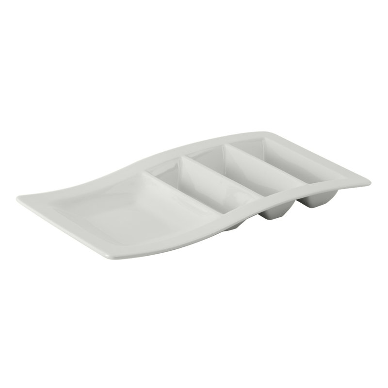 Tuxton Tuxtrendz Ceramic Platter, White