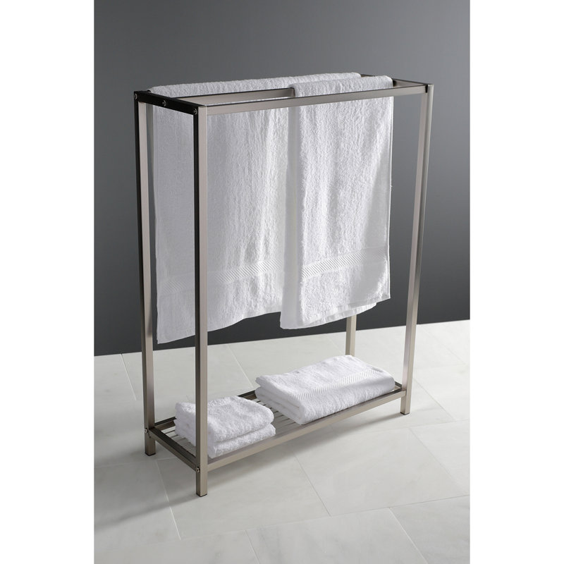 Kingston Brass Edenscape Freestanding 3-Bar Towel Rack, Brushed Nickel