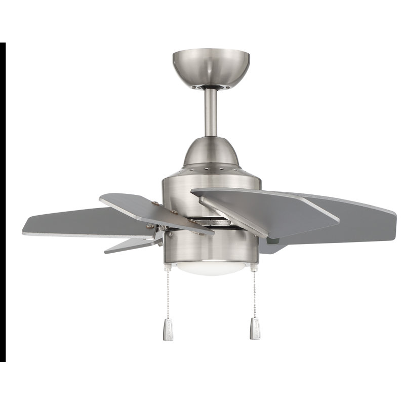 24'' Ceiling Fan with LED Lights, Brushed Polished Nickel