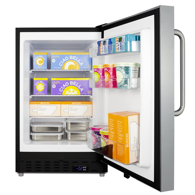 2.68 Cubic Feet Undercounter Upright Freezer with Adjustable Temperature Controls, Black