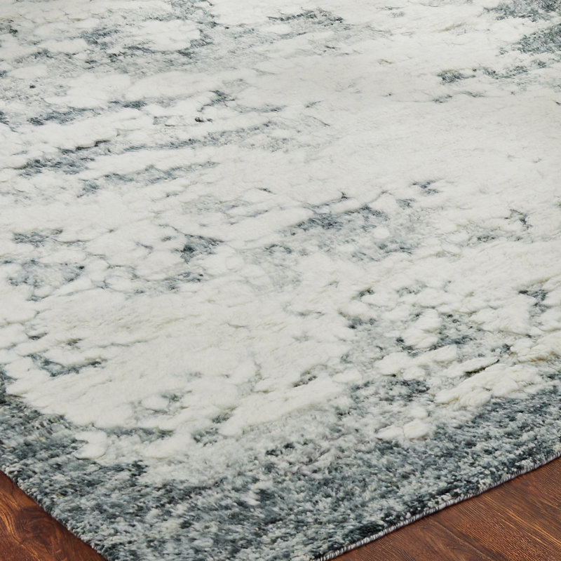 Derekia Wool Abstract Area Rug, Rectangle 10' x 14'