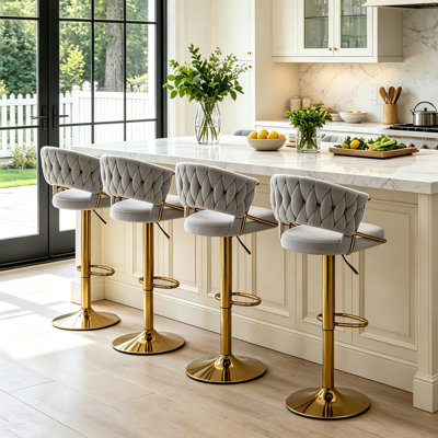 Christal Swivel Upholstered Adjustable Height Counter Stool