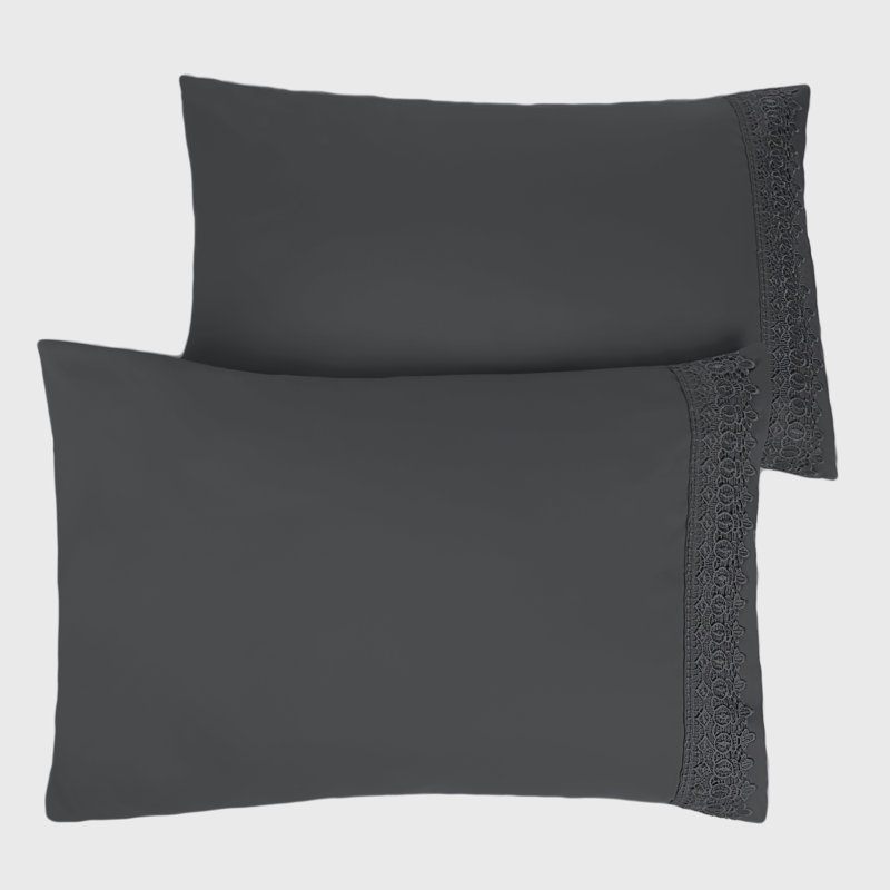 Deux taies d'oreiller en microfibre Eldon par Southshore Fine Linens, Très grand, Ardoise