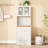 3-In-1 Vanity Table With Led Mirror Storage Stool, Flip Top Makeup Dressing Table With Adjustable Lights, 5 Storage Spaces Cosmetic Organizer For Bedroom