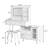 Bedroom Makeup Desk In White With 3 - Color Lighting Modes, Retractable Side Cabinet, Drawer Dividers, And Built Charging Table Adjustable Mirror, Interchangeable Compartments, Power Outlet-161468244