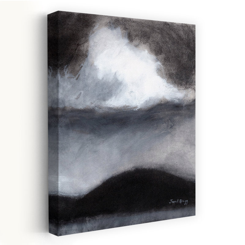 Art contemporain contemporain abstrait paysage marin dramatique, H 48 po x l 32 po