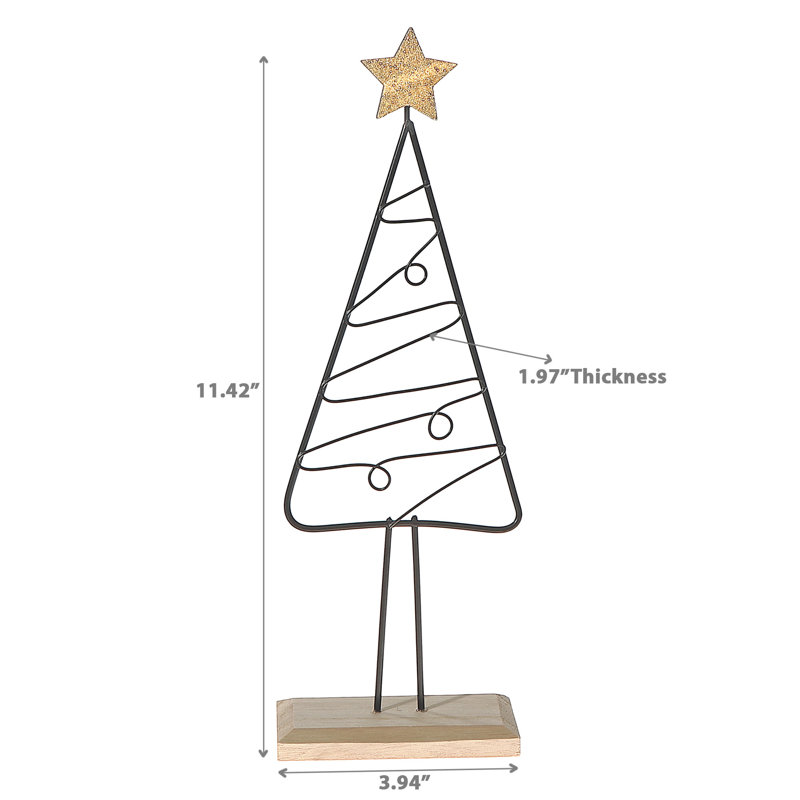 Arbre en fil de fer et support d'étoile 11,42 po