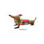 Dachshund Dog With Santa Hat Glass Christmas Ornament - 5.75"