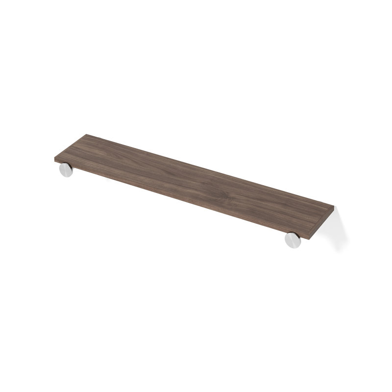 Haliee Oak Solid Wood Floating Shelf, Walnut