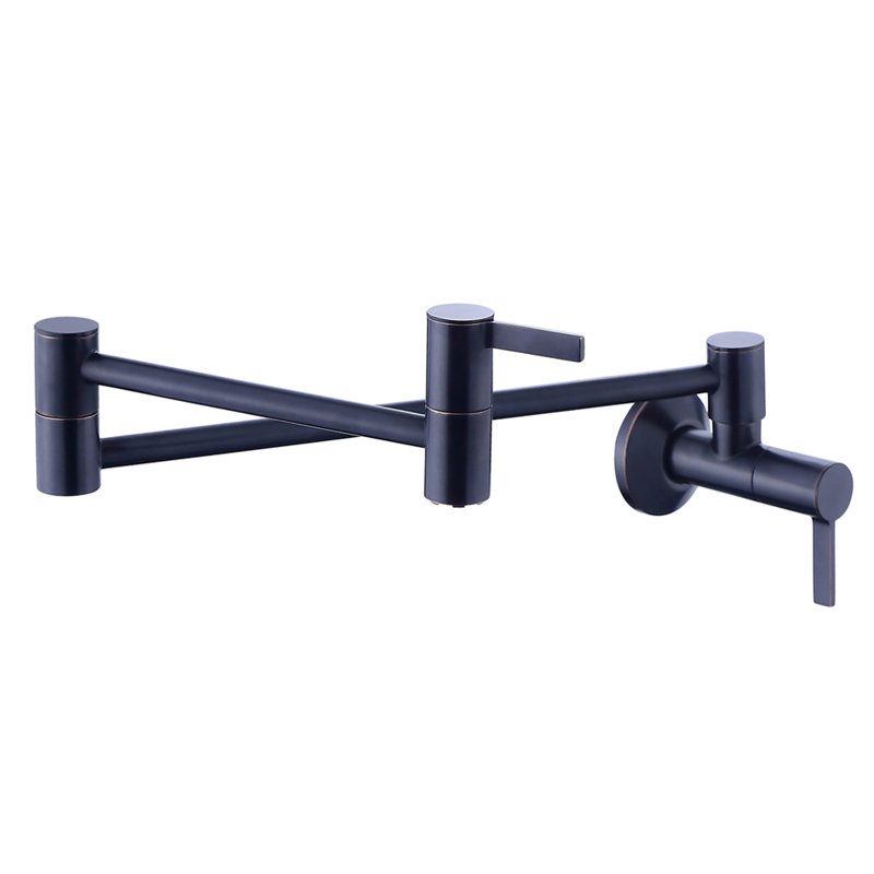 Euro Collection Wall Mount Contemporary Kitchen Pot Filler Faucet - Chrome Polished, Chrome Polished