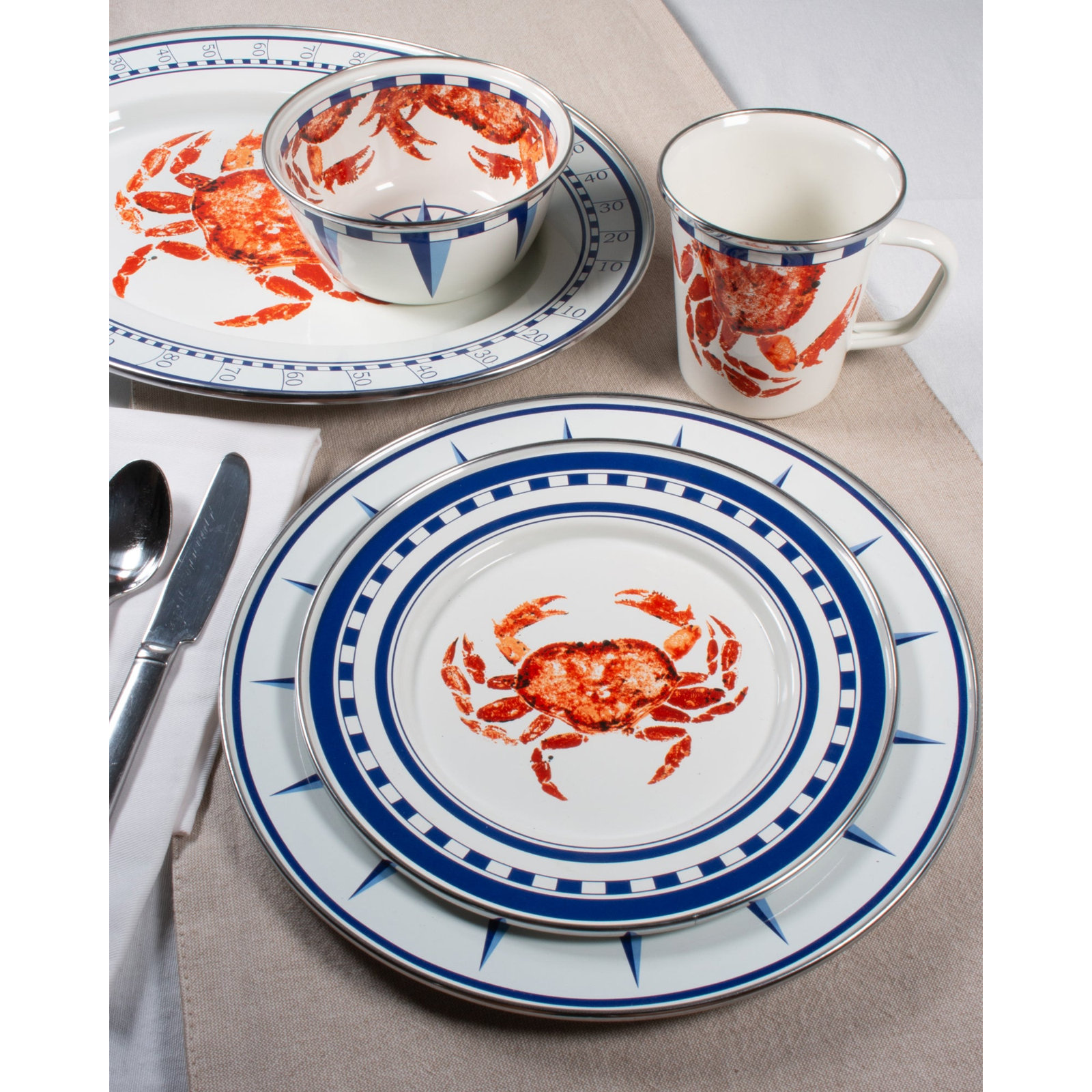 Crab House Enamelware Mug