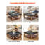 Table basse spacieuse avec repose-pieds en lin avec soutien de 400 lb et rangement sous le siège
