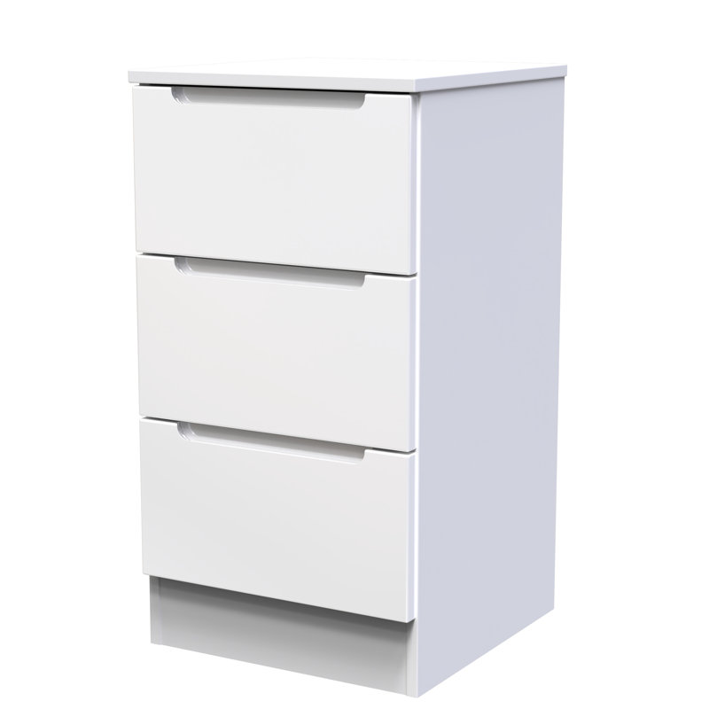 Bisma 37cm W Manufactured Wood Bedside Table, White