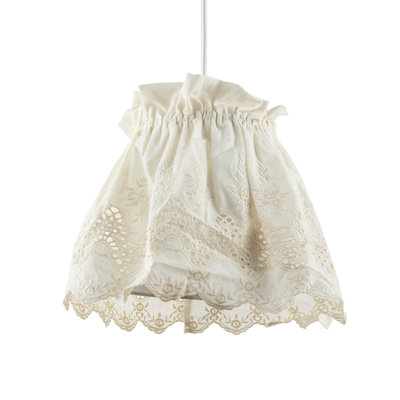 16cm H Fabric Novelty Pendant Shade ( No Direct Attachment Method ) in White