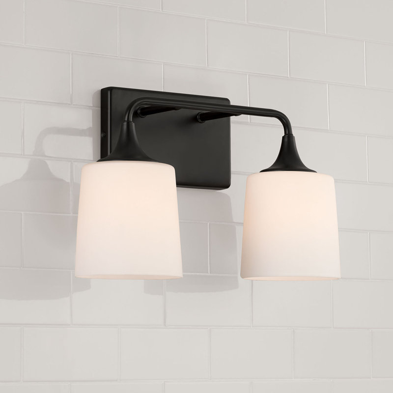 Éclairage pour meuble-lavabo à intensité variable 2 lumières Donnta, Noir mat