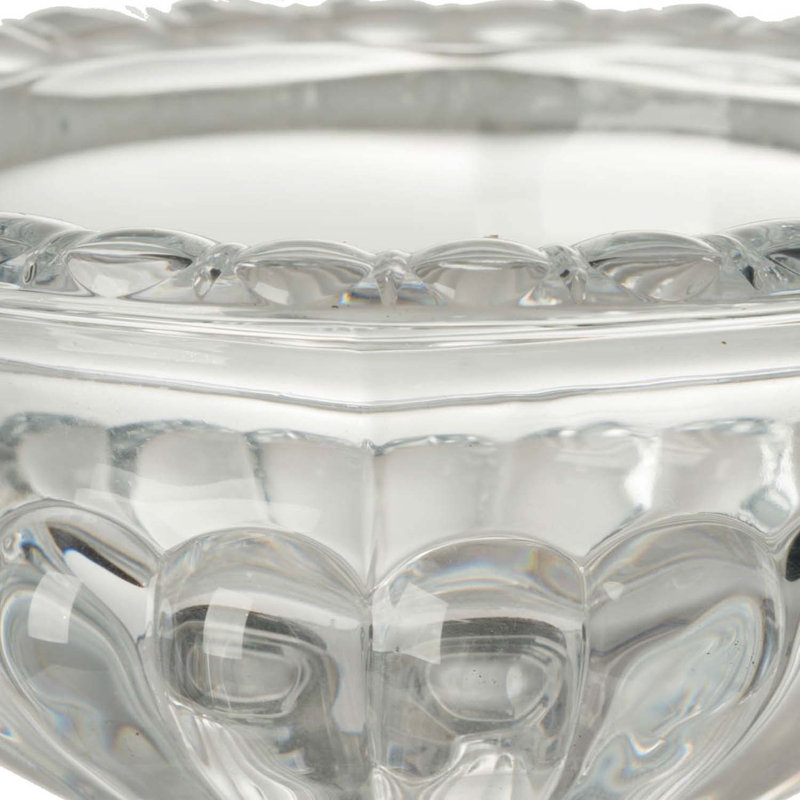 Bol décoratif en cristal, H 8 po x l 10 po x P 10 po