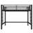 Full Size Metal Loft Bed with Ladder & Guardrails, Black, Space-Saving & Durable-193405430