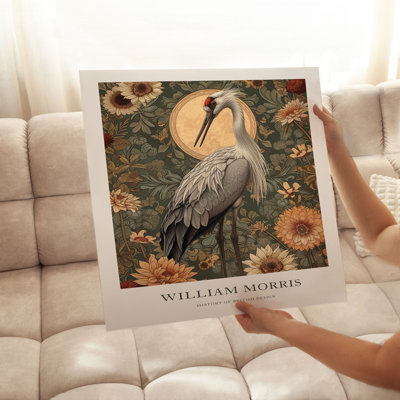 Animaux, animaux, William Morris Crane Bird II Cottage, reproduction d'art non encadrée
