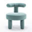 Fauteuil demi-tonneau en velours Bula-295063048