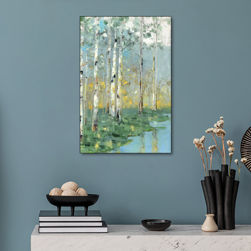 Reproduction d'art sur toile Steemplix, "Birch Reflections III" par Sally Swatland