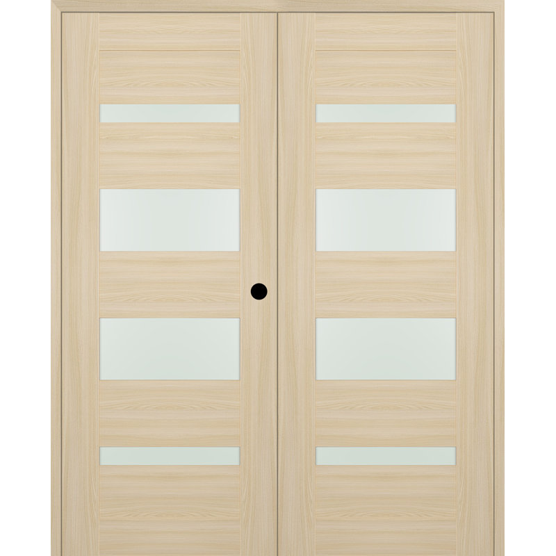 Porte française double pré-posée Avon 07-01, 55,5 po x 79,38 po, Frêne