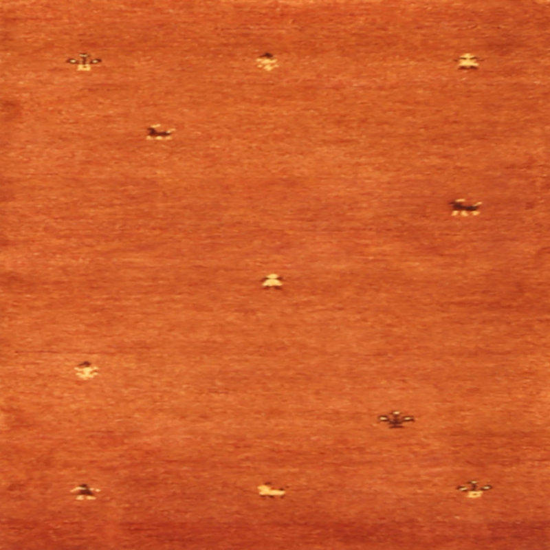 Tapis contemporain brun clair Welaka, Carré 6 pi