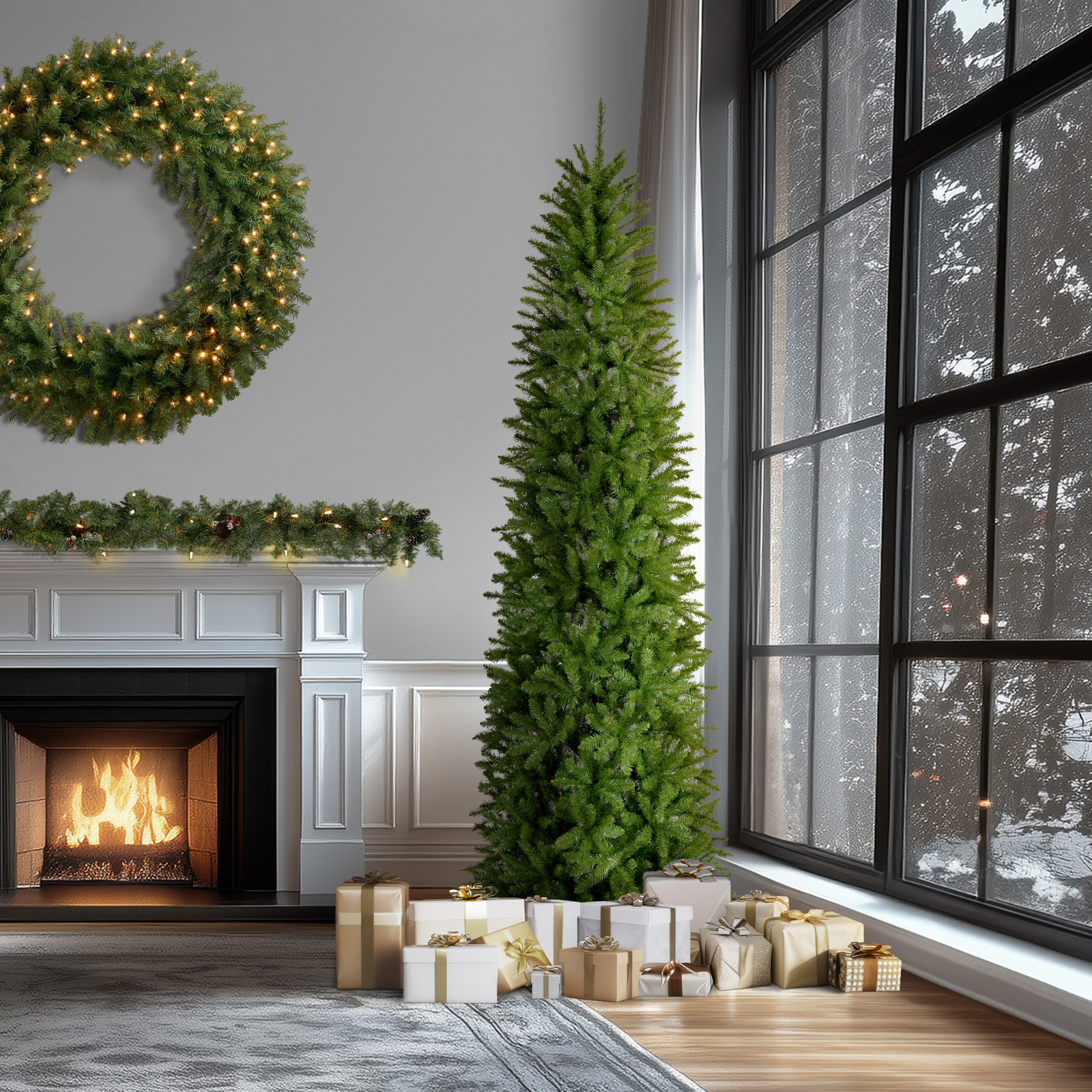 The Holiday Aisle® Kingswood Fir Pencil Tree, 10' H
