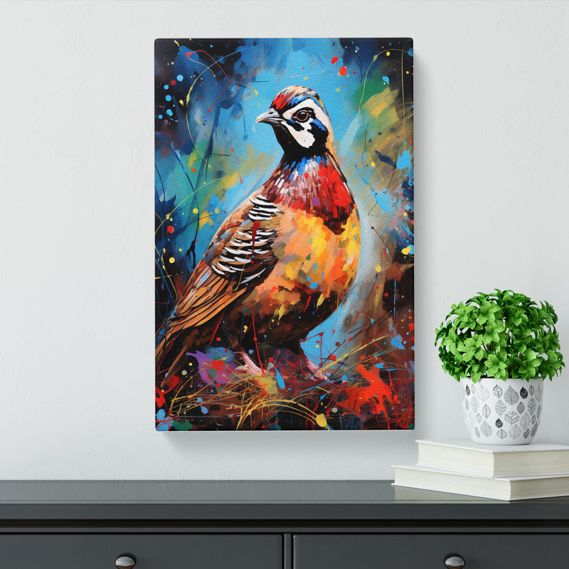 Partridge Action - Wrapped Canvas, 60cm H x 40cm W x 3cm D